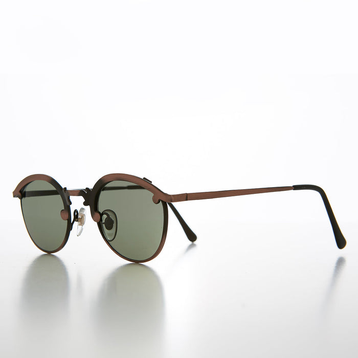 SUNGLASS MUSEUM Round 90s Metal Unique Sunglass with Arrow Nose Bridge - Charmer