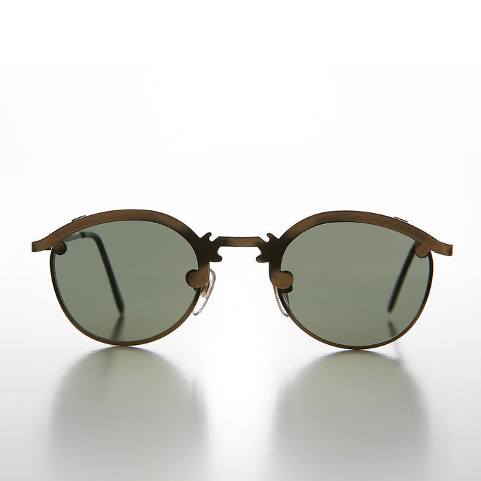 SUNGLASS MUSEUM Round 90s Metal Unique Sunglass with Arrow Nose Bridge - Charmer