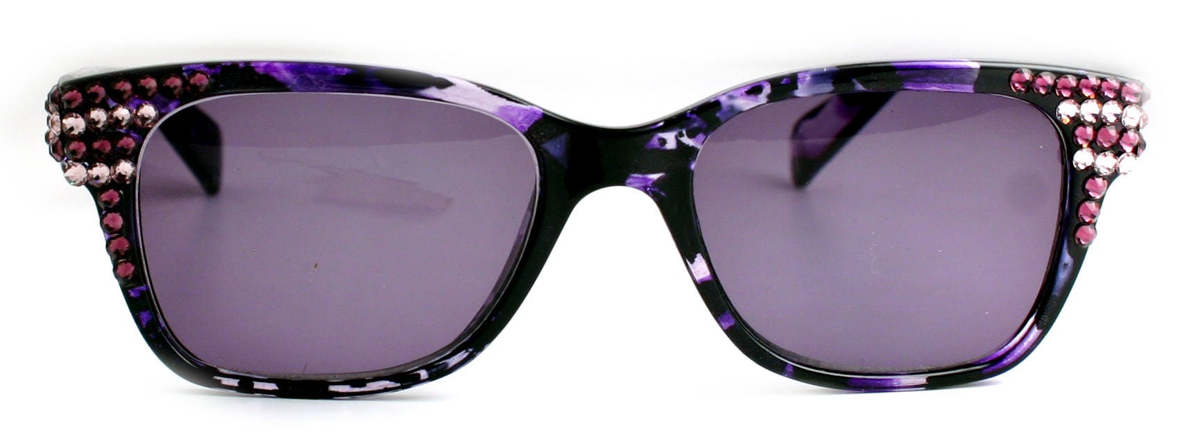 Oasis, (Bling) Sun Readers  W (Amethyst, L. Amethyst) Genuine European Crystals (Fully Magnified) (Purple) Tortoiseshell NY Fifth Avenue