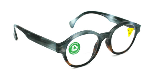 NY FIFTH AVENUE Citlalli, (Premium) Reading Glasses, Round Frame +1.25 .. +3 Magnifying Eyeglasses (Marble Blue) Circle Style. NY Fifth Avenue - Product image
