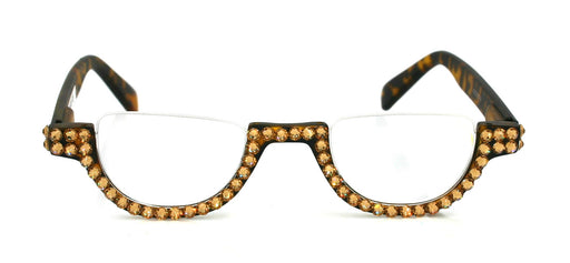 NY FIFTH AVENUE Half Moon, (Bling) Woman Reading Glasses W (Light Colorado) Genuine European Crystals Reader Magnifying, +1.25..+4 NY Fifth Avenue - Product image