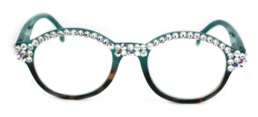 NY FIFTH AVENUE Citlalli, (Bling) Round Women Reading Glasses W (Full TOP) (Clear, AB Aurora Borealis) Genuine European Crystals NY Fifth Avenue - Product image