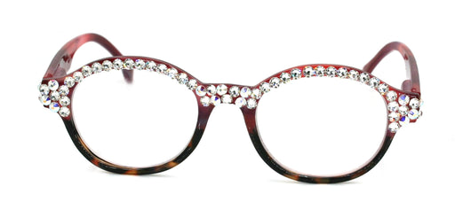 NY FIFTH AVENUE Citlalli, (Bling) Round Women Reading Glasses W (Full TOP) (Clear, AB Aurora Borealis) Genuine European Crystals. NY Fifth Avenue - Product image