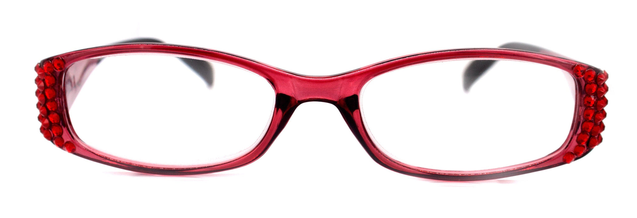 Ivy, (Bling) Reading for Women Adorned W (L. Siam)   +1.50..+3 Magnifying Reader, Clear Translucent (Red) NY Fifth Avenue.