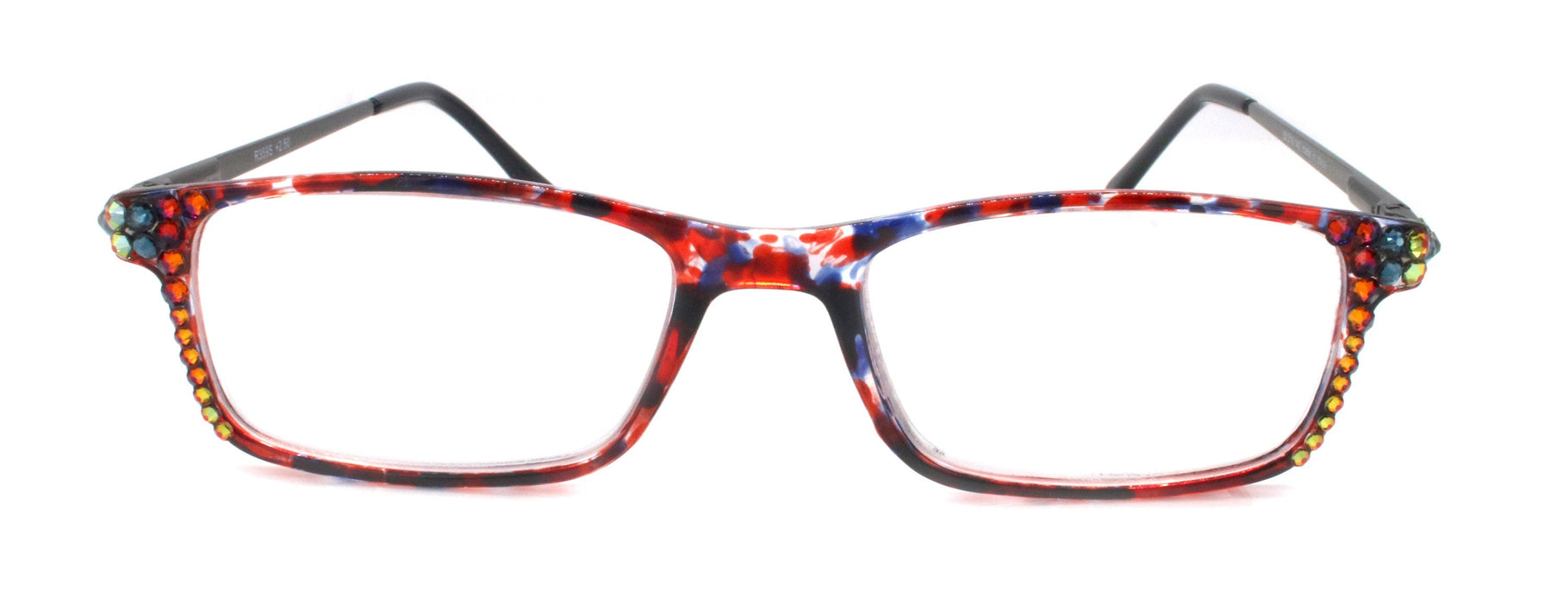 Vienna, (Bling) Women Reading Glasses W (Volcano, Montana Blue)   +1.25 +3 (Tortoise Shell + Red) Frame. NY Fifth Avenue