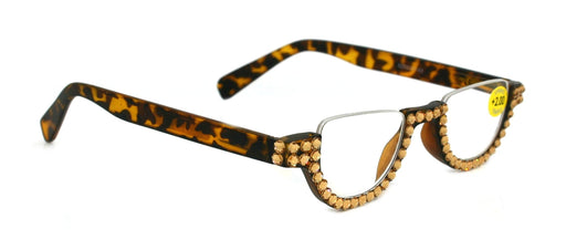 NY FIFTH AVENUE Half Moon, (Bling) Woman Reading Glasses W (Light Colorado) Genuine European Crystals Reader Magnifying, +1.25..+4 NY Fifth Avenue - Product image