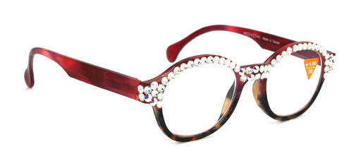 NY FIFTH AVENUE Citlalli, (Bling) Round Women Reading Glasses W (Full TOP) (Clear, AB Aurora Borealis) Genuine European Crystals. NY Fifth Avenue - Product image