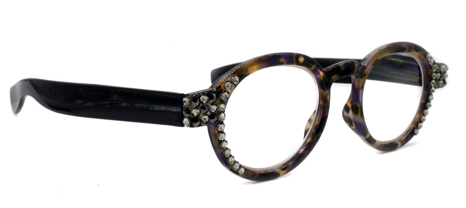 Celeste, (Bling) Reading Glasses Women W (Black Diamond, Hematite) Genuine European Crystals  (Black, Tortoise Shell) NY Fifth Avenue.