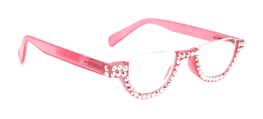 NY FIFTH AVENUE Half Moon, (Bling) Woman Reading Glasses W (Rose, AB Aurora Borealis) Genuine European Crystals Reader +1.25 +1.50.+4 Frame, NY Fifth Avenue - Product image