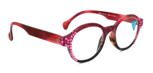 NY FIFTH AVENUE Citlalli, (Bling) Round Women Reading Glasses W (Light Rose, Rose) Genuine European Crystals (Pink, Brown) Circle. NY Fifth Avenue - Product image