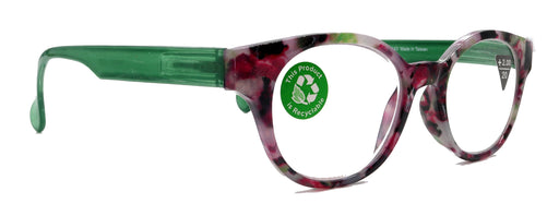 NY FIFTH AVENUE Sally, (Premium) Reading Glasses High End Readers +1.25..+3 Magnifying Glasses, Round Optical Frames (Tortoise Purple Green) NY Fifth Avenue - Product image