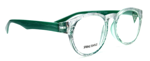 NY FIFTH AVENUE Grace, (Premium) Reading Glasses High End Readers +1.25 ..+3 Magnifying Glasses, Round Frame. (Metallic Silver, Green) NY Fifth Avenue. - Product image