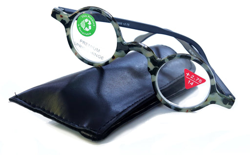 NY FIFTH AVENUE Picasso, (Premium) Reading Glasses, High End Readers +1.25 to +3 Magnifying, Circle optical Frames. Round Tortoise (Black) NY Fifth Avenue. - Product image