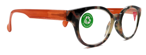 NY FIFTH AVENUE Sally, (Premium) Reading Glasses High End Readers +1.25..+3 Magnifying Glasses, Round Optical Frames (Tortoise Brown Orange) NY Fifth Avenue - Product image