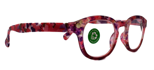 NY FIFTH AVENUE Autumn, (Premium) Reading Glasses High End Readers +1.25, +1.50 to +3.00 Round Style. optical Frame, (Pink, Purple Floral) NY Fifth Avenue. - Product image