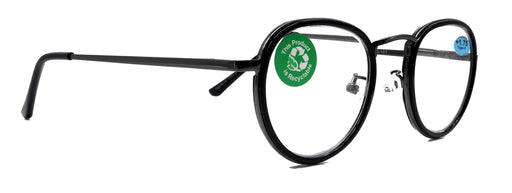 NY FIFTH AVENUE Cassie, (Premium) Reading Glasses Round. High End Reader Modern Circle Style (Black, Silver) Wire Frame +1.25..+3 Magnifying NY Fifth Avenue - Product image