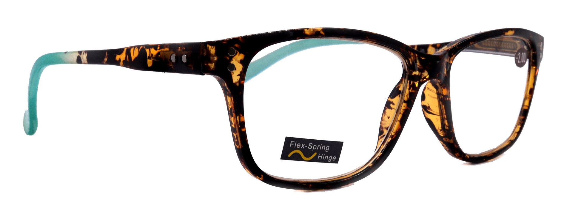 Milan, (Premium) Reading Glasses High End Reader +1.25..+3 Magnifying, Optical Square Square Style Tortoise Brown n (Blue) NY Fifth Avenue