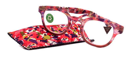 NY FIFTH AVENUE Autumn, (Premium) Reading Glasses High End Readers +1.25, +1.50 to +3.00 Round Style. optical Frame, (Pink, Purple Floral) NY Fifth Avenue. - Product image