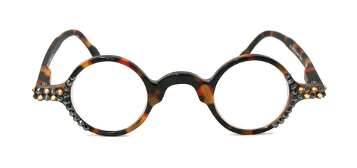 NY FIFTH AVENUE Picasso, (Bling) Women Reading Glasses W (Light Colorado, Cooper) Genuine European Crystals, Round (Brown) Tortoiseshell. NY Fifth Avenue - Product image