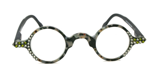 NY FIFTH AVENUE Picasso, (Bling) Women Reading Glasses W (Black Diamond, Olivine) Genuine European Crystals, Round (Black) Tortoiseshell. NY Fifth Avenue - Product image