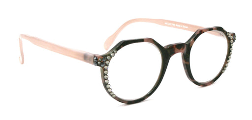 NY FIFTH AVENUE The Hexagon, (Bling) Women Reading Glasses W (Hematite, Black Diamond) Genuine European Crystals (Peach, Tortoise Brown) NY Fifth Avenue - Product image