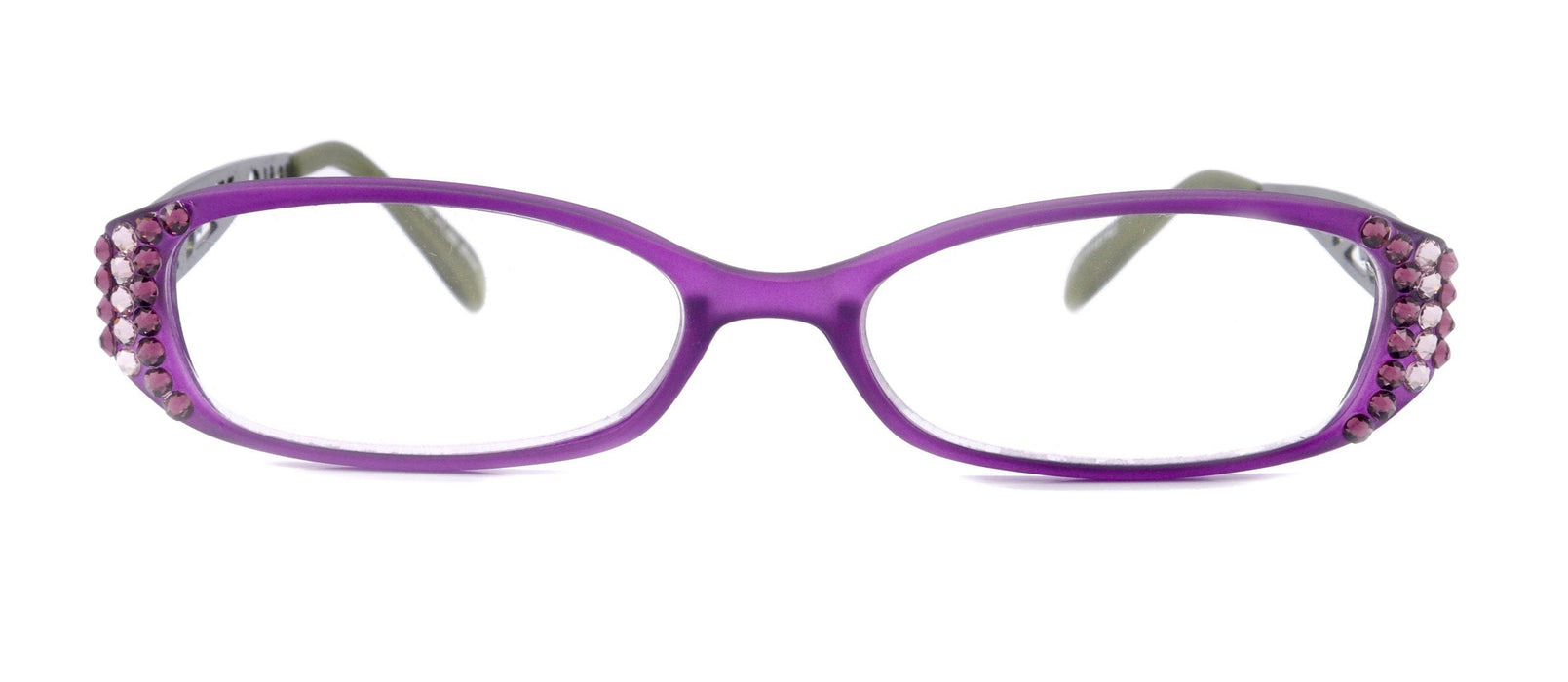 Phoenicia, (Bling) Women Reading Glasses W (Amethyst, Light Amethyst)Genuine European Crystals   (Filigree Temple) NY Fifth Avenue.