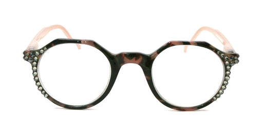 NY FIFTH AVENUE The Hexagon, (Bling) Women Reading Glasses W (Hematite, Black Diamond) Genuine European Crystals (Peach, Tortoise Brown) NY Fifth Avenue - Product image
