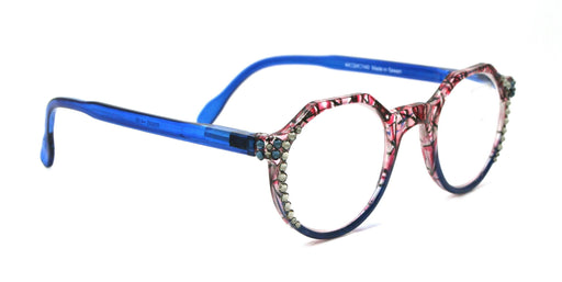 NY FIFTH AVENUE The Hexagon, (Bling) Women Reading Glasses W (Black Diamond, Montana) Genuine European Crystals (Geometric) (Clear,Red, Blue NY Fifth Avenue - Product image