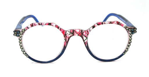 NY FIFTH AVENUE The Hexagon, (Bling) Women Reading Glasses W (Black Diamond, Montana) Genuine European Crystals (Geometric) (Clear,Red, Blue NY Fifth Avenue - Product image