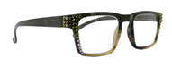 NY FIFTH AVENUE Piper, (Bling) Reading Glasses for Women W (Black Diamond, Olivine) Genuine European Crystals. (Black Green Faded Stripes) NY Fifth Avenue - Product image