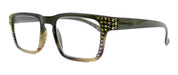 NY FIFTH AVENUE Piper, (Bling) Reading Glasses for Women W (Black Diamond, Olivine) Genuine European Crystals. (Black Green Faded Stripes) NY Fifth Avenue - Product image