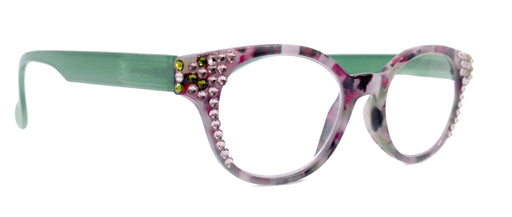 NY FIFTH AVENUE Sally, (Bling) Women Reading Glasses W (Light Amethyst, Olivine) Genuine European Crystals, Round +1.25 ..+4 (Green, Purple) NY Fifth Avenue - Product image