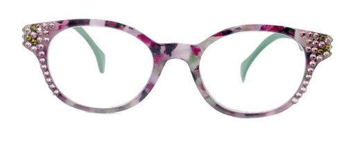 NY FIFTH AVENUE Sally, (Bling) Women Reading Glasses W (Light Amethyst, Olivine) Genuine European Crystals, Round +1.25 ..+4 (Green, Purple) NY Fifth Avenue - Product image
