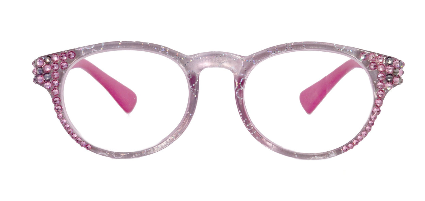 Grace, (Bling) Reading Glasses for Women W (Light Rose, Black Diamond)  Genuine European Crystals (Metallic Silver, Pink). NY Fifth Avenue