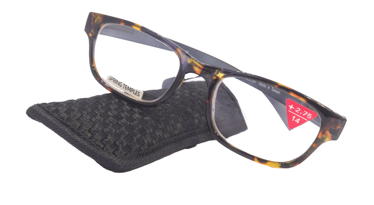 Jade, Premium Reading Glasses High End Reading Glass +1.25 to +6.00 magnifying glasses, Square, Gray optical Frames