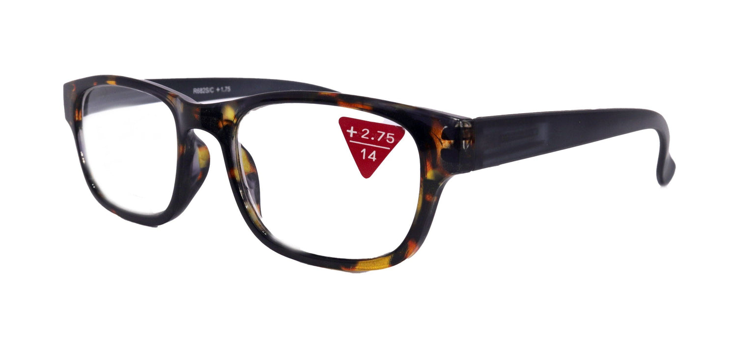 Jade, Premium Reading Glasses High End Reading Glass +1.25 to +6.00 magnifying glasses, Square, Gray optical Frames