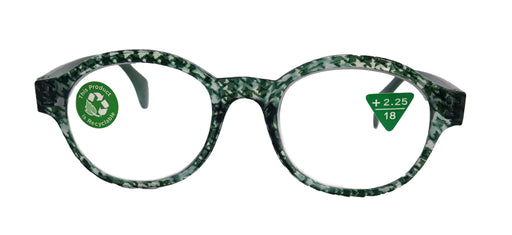 NY FIFTH AVENUE The Alchemist, (Premium) Reading Glasses, High End Readers, Magnifying Eyeglasses, (Green Translucent) (Round) (Houndstooth) NY Fifth Avenue - Product image