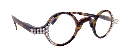 NY FIFTH AVENUE Picasso, (Bling) Women Reading Glasses W Clear Genuine European Crystals, Round (Brown) Tortoiseshell. NY Fifth Avenue - Product image