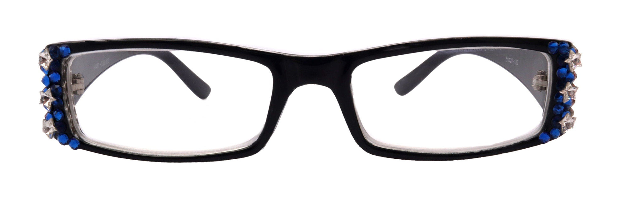 Freedom Shine, (Bling) (Fleur De Lis) Women Reading Glasses W  Genuine European Crystals  (Black)  NY Fifth Avenue