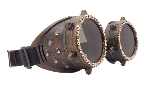 NY FIFTH AVENUE Bling Steampunk Goggles Diesel, Vintage Style, Burning Man, Rave Eyewear, Wasteland, Steampunk Goggles, Vintage Style, Retro, - Product image
