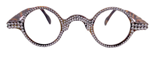 NY FIFTH AVENUE Picasso, (Bling) Reading Glasses 4 Women W Clear Crystal Genuine European Crystals (Brown) Round. NY Fifth Avenue - Product image