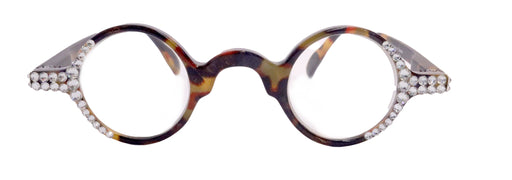 NY FIFTH AVENUE Picasso, (Bling) Women Reading Glasses W Clear Genuine European Crystals, Round (Brown) Tortoiseshell. NY Fifth Avenue - Product image