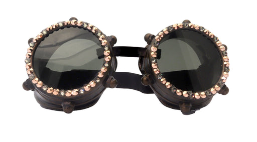 NY FIFTH AVENUE Bling Steampunk Goggles Diesel, Vintage Style, Burning Man, Rave Eyewear, Wasteland, Steampunk Goggles, Vintage Style, Retro, - Product image