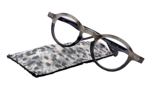 NY FIFTH AVENUE Orlando (Premium) Reading Glasses, High End Readers, Magnifying Eyeglasses, (Black Translucent) (Round) NY Fifth Avenue - Product image
