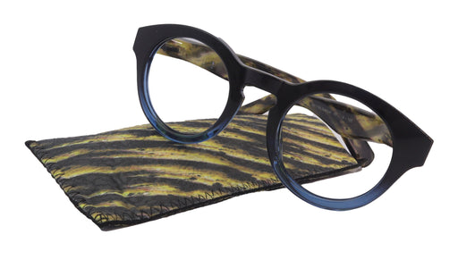 NY FIFTH AVENUE Berlin, (Blue Light Glasses) Reading, High End Readers, Magnifying Eyeglass (Black/Blue) (Round) (Thick Frame) (Over size) NY Fifth Avenue - Product image