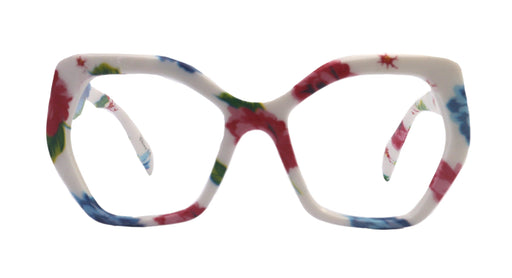 NY FIFTH AVENUE Virginia, Oversized Reading Glasses, Large Frame, High End Readers, Bifocal, Sun readers, Trendy Style, White floral, NY Fifth Avenue - Product image