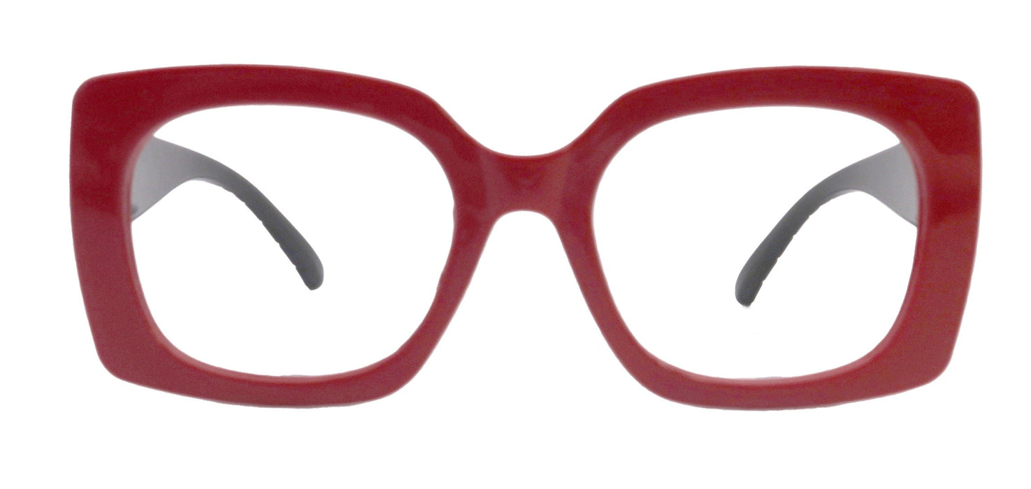 Tokio Reading Glasses, Red With Black , Large Frame, High End Readers, Bifocal,  Sun readers, Trendy Style,  NY Fifth Avenue