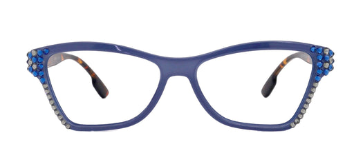 NY FIFTH AVENUE Avian, (Bling) Women Reading Glasses w (Blue n Black Diamond) Genuine European Crystals, Magnifying Cat Eye (Green) NY Fifth Avenue - Product image