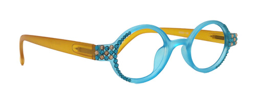 NY FIFTH AVENUE Bling Women Reading Glasses W Blue Zircon N light Colorado Genuine European Crystals, Round (Brown) Tortoiseshell. NY Fifth Avenue - Product image