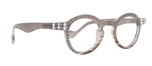 NY FIFTH AVENUE Orlando Bling Reading Glasses, W Black Diamond N Clear European crystals, Magnifying Eyeglasses, (Gray) (Round) NY Fifth Avenue - Product image